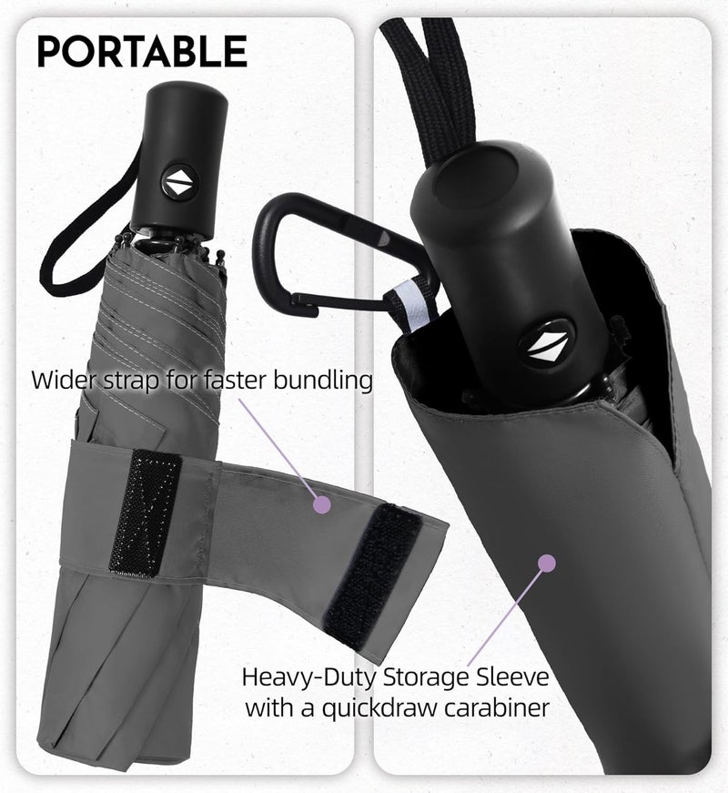 Lilac Compact Travel Windproof Umbrella, 43" Auto open/close Folding Quick Dry Umbrellas for Rain, Lightweight Portable Small for Backpack Car, Thoughtful Gift for Women Men Kids, TSA Approved - Image 5